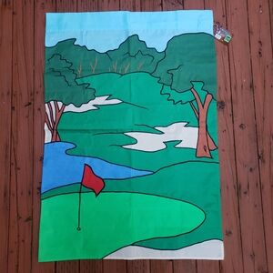 Flag Decor 'Time For Golf' Decorative House Flag & Double Sided - 40"x28" Approx